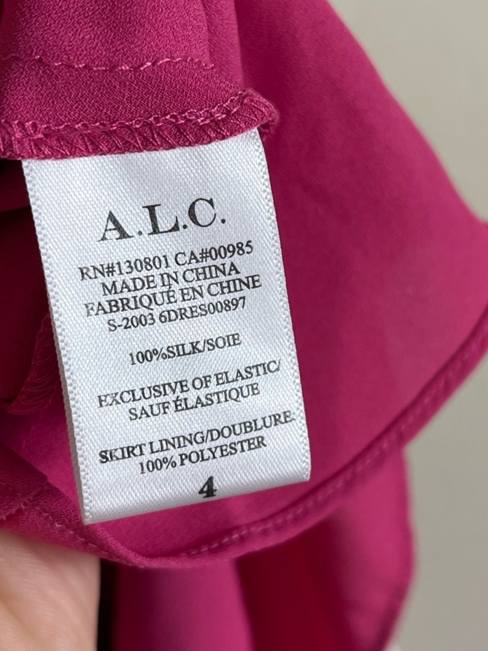 ALC Cody Silk Floral Halter Dress Pink Size 4 - Picture 7 of 8